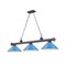 Z-Lite Cordon 3 Light Billiard, Bronze Plate & Electric Blue 2306-3BP-MEB - alternate 1